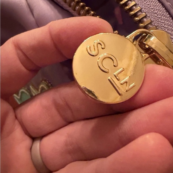 Stoney Clover Lane Lavender Pouch with Pink, Blue & White Plane Patches - Picture 7 of 8